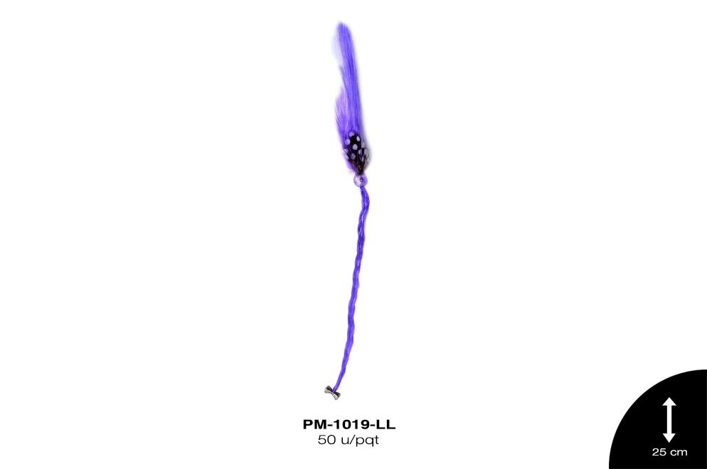 PLUMA TRENZA CAB REF: 25cm LILA 50 u/pqt