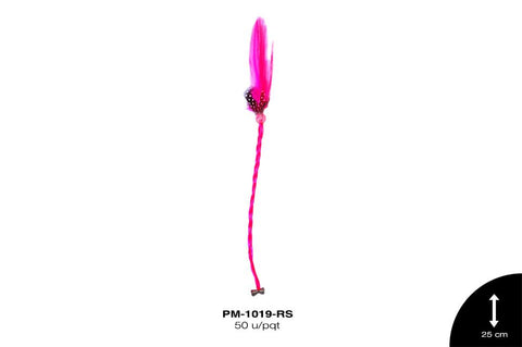 PLUMA TRENZA CAB REF: 25cm ROSA 50 u/pqt