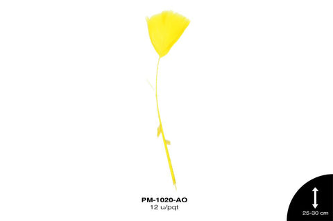 PLUMA PAVO ANTENA REF: 10""-12"" AMARILLO 12 u/pqt