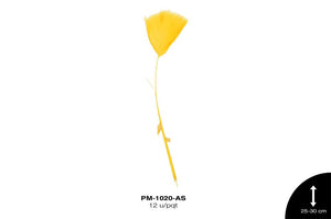 PLUMA PAVO ANTENA REF: 10""-12"" AMARILLO SOL 12 u/pqt