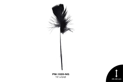 PLUMA PAVO ANTENA REF: 10""-12"" NEGRO 12 u/pqt