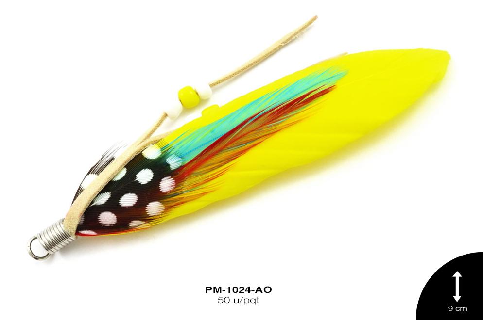 PLUMA HERRAJE C/CHAQUIRON AMARILLO 50 u/pqt