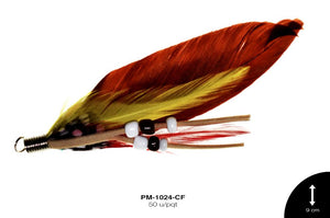 PLUMA HERRAJE C/CHAQUIRON CAFÉ 50 u/pqt