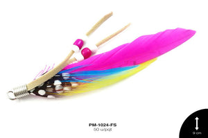 PLUMA HERRAJE C/CHAQUIRON FUCSIA 50 u/pqt