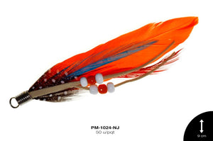 PLUMA HERRAJE C/CHAQUIRON NARANJA 50 u/pqt