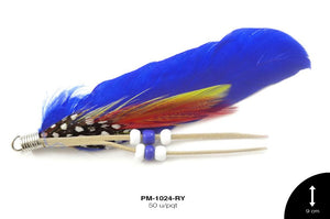 PLUMA HERRAJE C/CHAQUIRON AZUL REY 50 u/pqt