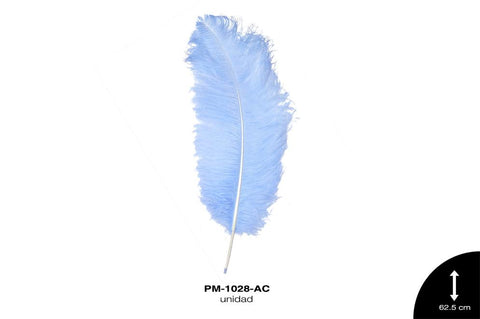 PLUMA AVESTRUZ CUERPO JUMBO / OSTRICH DRAB 25"" - UP AZUL CE