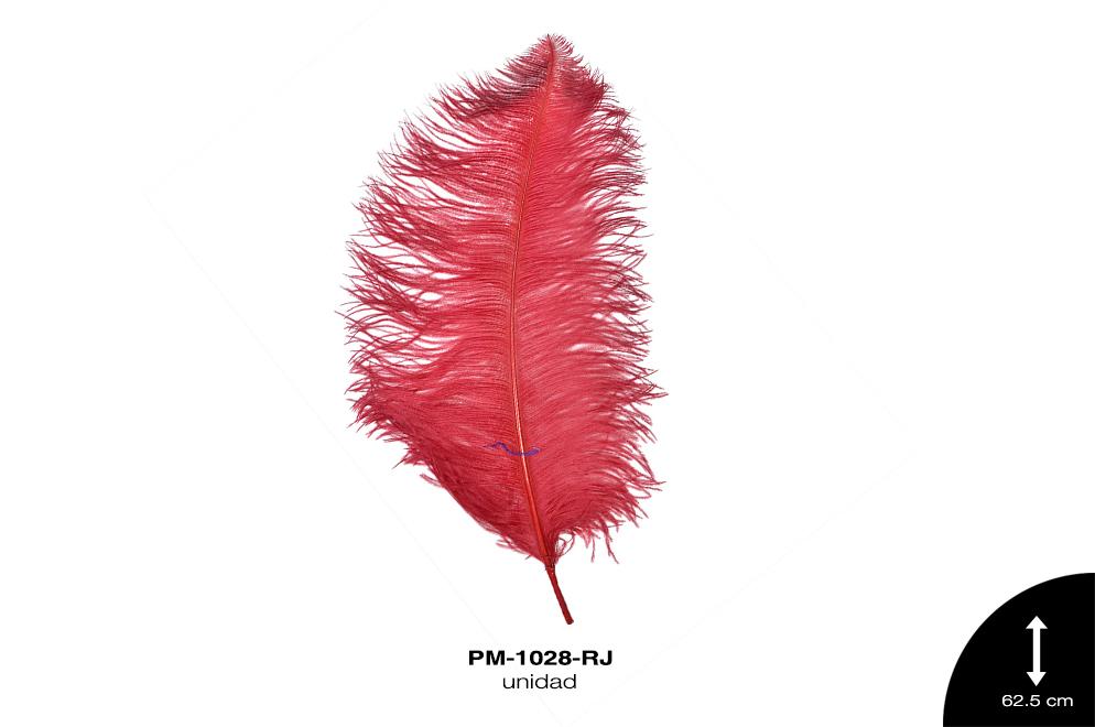 PLUMA AVESTRUZ CUERPO JUMBO / OSTRICH DRAB 25"" - UP ROJO un