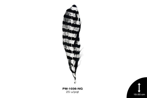 PLUMA METALIZADA PL REF: 15-20cm NEGRO 25 u/pqt