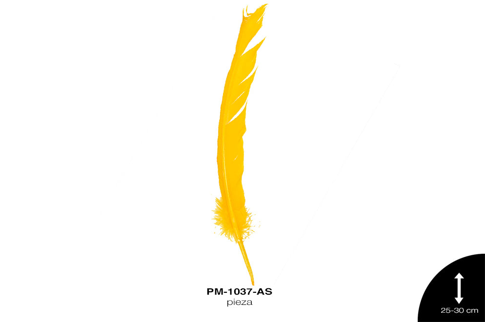 PLUMA PAVO ALA REF: 10""-12"" AMARILLO SOL/UNIDAD