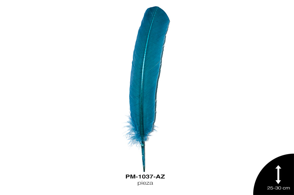 PLUMA PAVO ALA REF: 10""-12"" AZUL/UNIDAD