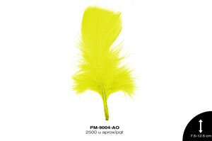 PLUMA PAVO 3""-5"" AMARILLO 250 g/pqt (2500 u/pqt)