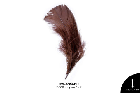 PLUMA PAVO 3""-5"" CHOCOLATE 250 g/pqt (2500 u/pqt)