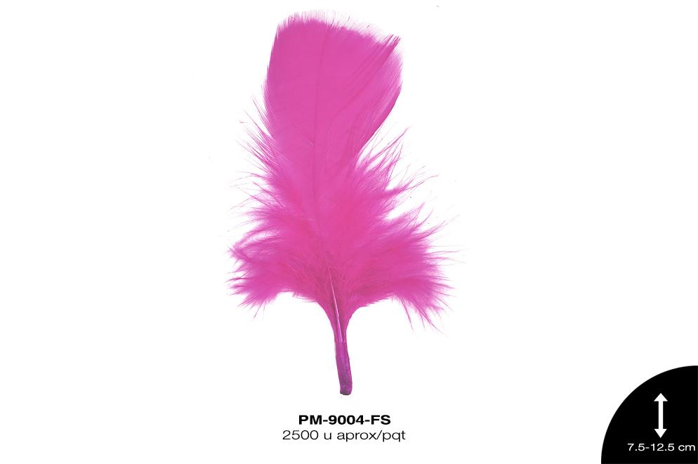 PLUMA PAVO 3""-5"" FUCSIA 250 g/pqt (2500 u/pqt)