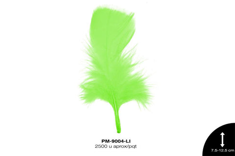 PLUMA PAVO 3""-5"" LIMON 250 g/pqt (2500 u/pqt)