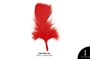 PLUMA PAVO 3""-5"" ROJO 250 g/pqt (2500 u/pqt)