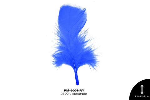 PLUMA PAVO 3""-5"" AZUL REY 250 g/pqt (2500 u/pqt)