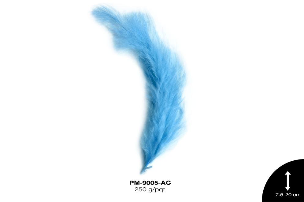 PLUMA PAVO MARABU 3""-8"" AZUL CELESTE 250 g/pqt