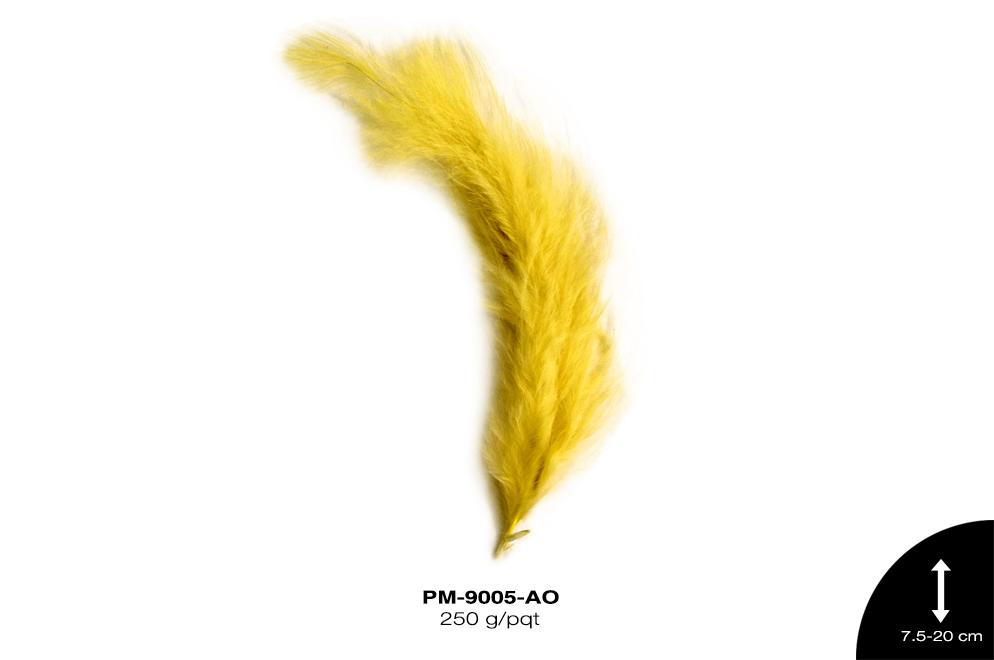 PLUMA PAVO MARABU 3""-8"" AMARILLO 250 g/pqt