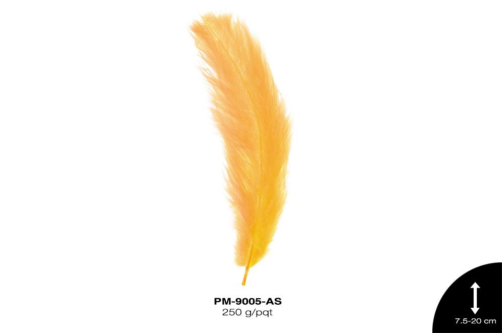 PLUMA PAVO MARABU 3""-8"" AMARILLO SOL 250 g/pqt