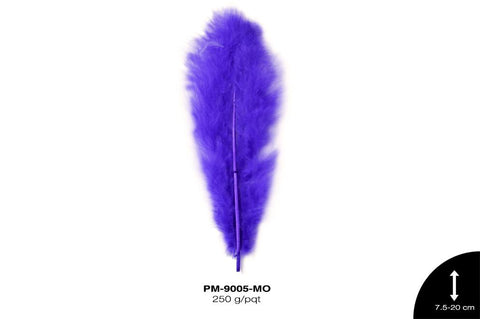 PLUMA PAVO MARABU 3""-8"" MORADO 250 g/pqt