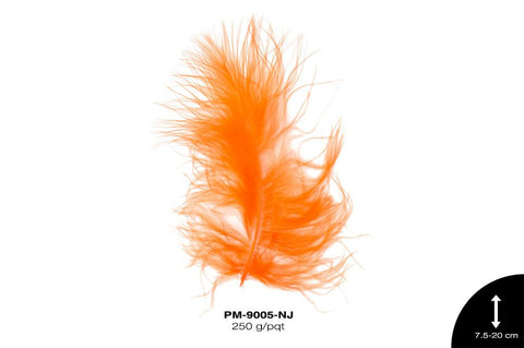 PLUMA PAVO MARABU 3""-8"" NARANJA 250 g/pqt