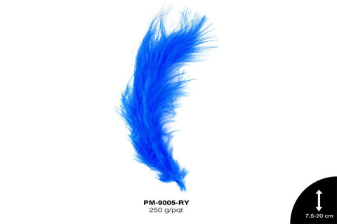 PLUMA PAVO MARABU 3""-8"" AZUL REY 250 g/pqt