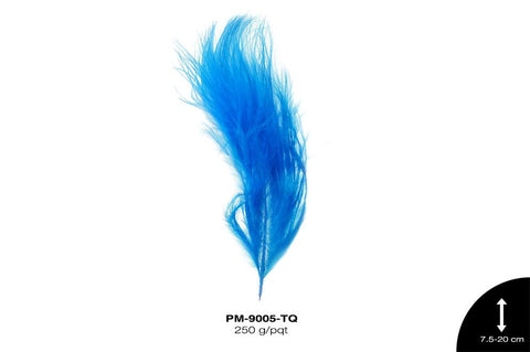 PLUMA PAVO MARABU 3""-8"" TURQUESA 250 g/pqt