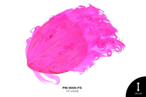 PLUMA PAVO RIZADA REF: 16cm FUCSIA 10 u/pqt