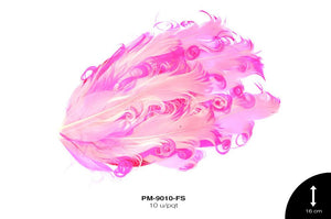 PLUMA PAVO RIZADA COMB REF: 16cm FUCSIA 10 u/pqt