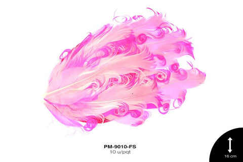 PLUMA PAVO RIZADA COMB REF: 16cm FUCSIA 10 u/pqt