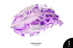 PLUMA PAVO RIZADA COMB REF: 16cm MORADO 10 u/pqt