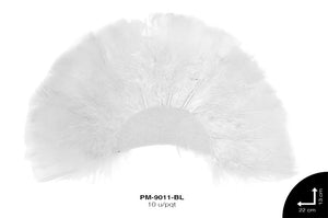 PLUMA PAVO ABANICO REF: 22X13cm BLANCO 10 u/pqt