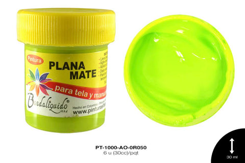 PINTURA PLANA O MATE MANGO BICHE 6 u(30cc)/pqt