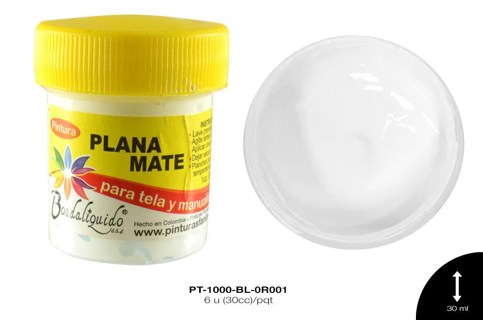 PINTURA PLANA O MATE BLANCO 6 u(30cc)/pqt