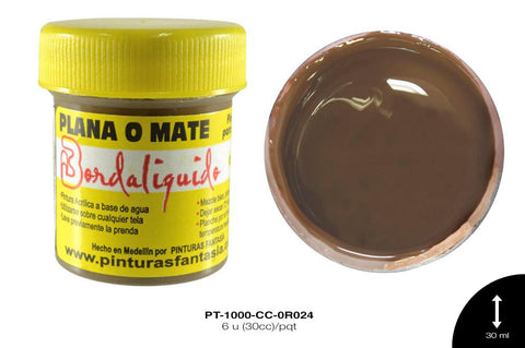 PINTURA PLANA O MATE CARAMELO 6 u(30cc)/pqt