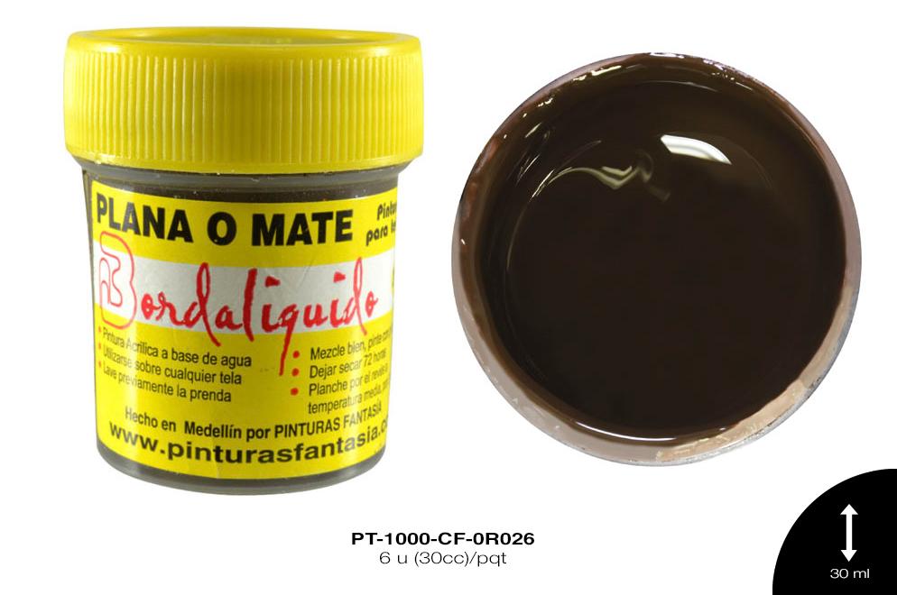 PINTURA PLANA O MATE CAFÉ 6 u(30cc)/pqt