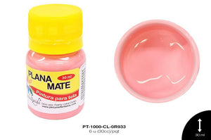 PINTURA PLANA O MATE CORAL 6 u(30cc)/pqt