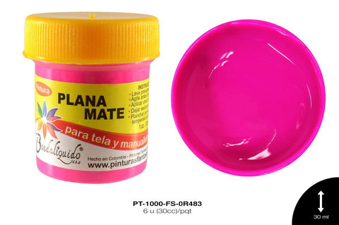 PINTURA PLANA O MATE FUCSIA PRIMAVERAL 6 u(30cc)/pqt