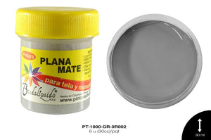 PINTURA PLANA O MATE GRIS 6 u(30cc)/pqt