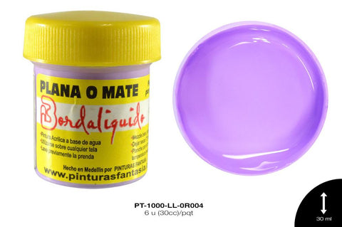 PINTURA PLANA O MATE LILA 6 u(30cc)/pqt