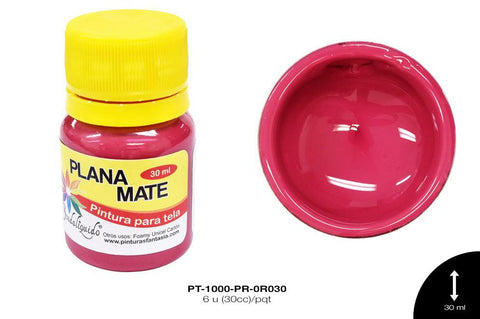 PINTURA PLANA O MATE PALO DE ROSA 6 u(30cc)/pqt