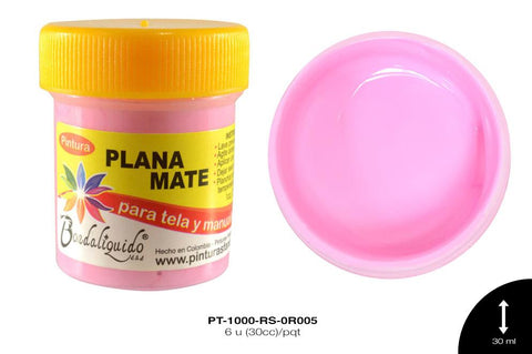 PINTURA PLANA O MATE ROSA 6 u(30cc)/pqt