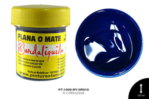 PINTURA PLANA O MATE AZUL REY 6 u(30cc)/pqt