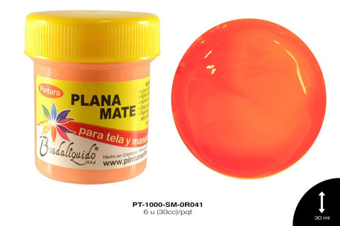 PINTURA PLANA O MATE SALMON 6 u(30cc)/pqt