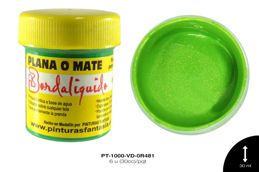 PINTURA PLANA O MATE VERDE LAGARTO 6 u(30cc)/pqt