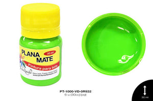 PINTURA PLANA O MATE VERDE LIMA 6 u(30cc)/pqt