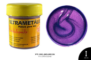 PINTURA ULTRAMETALICA PURPURA 6 u(30cc)/pqt