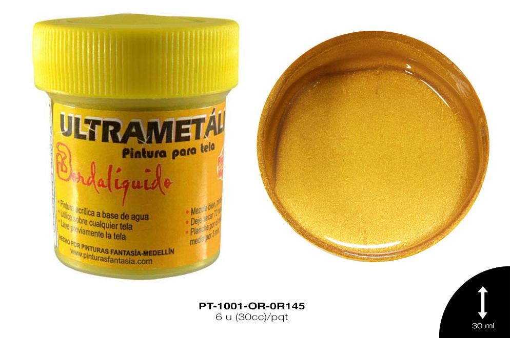 PINTURA ULTRAMETALICA ORO OLIMPICO 6 u(30cc)/pqt