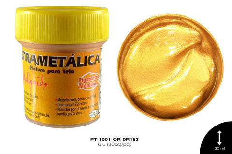 PINTURA ULTRAMETALICA ORO QUIMBAYA 6 u(30cc)/pqt